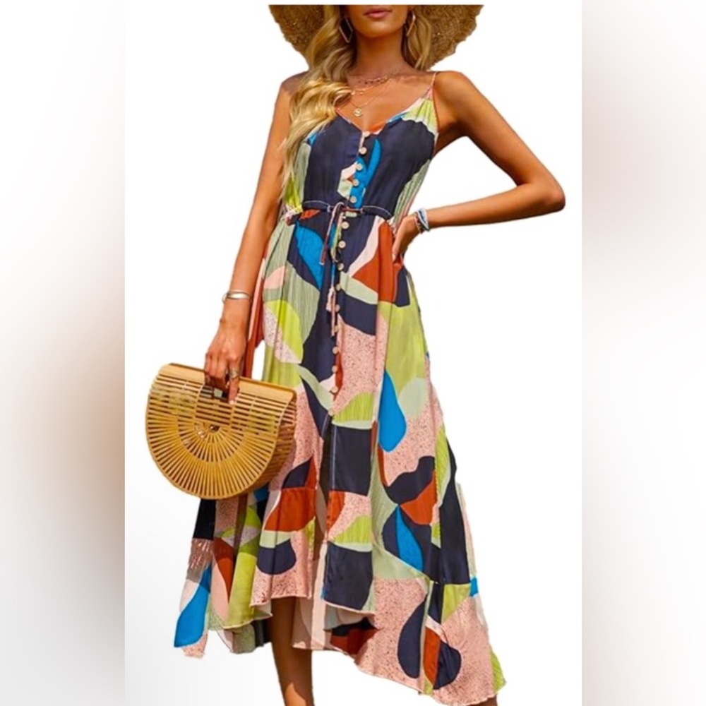 Patchwork style boho Maxi dress 👗